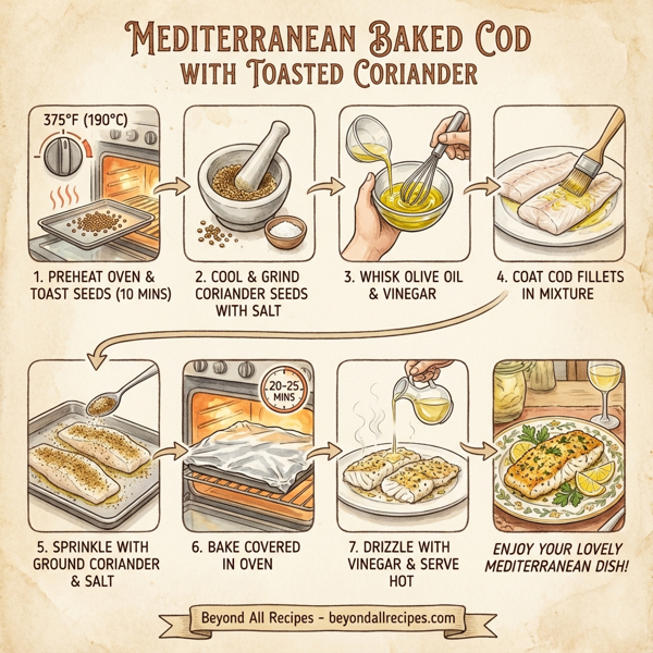 Mediterranean Baked Cod with Toasted Coriander instructions