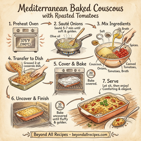 Mediterranean Baked Couscous with Roasted Tomatoes instructions