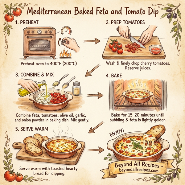 Mediterranean Baked Feta and Tomato Dip instructions