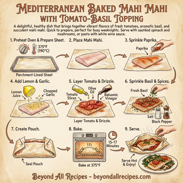Mediterranean Baked Mahi Mahi with Tomato-Basil Topping instructions