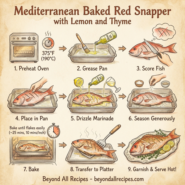 Mediterranean Baked Red Snapper with Lemon and Thyme instructions