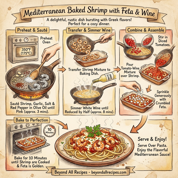 Mediterranean Baked Shrimp with Feta and Wine instructions