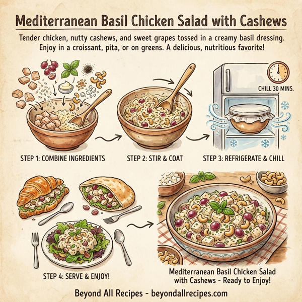 Mediterranean Basil Chicken Salad with Cashews instructions
