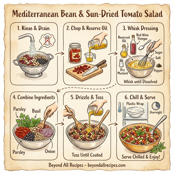Mediterranean Bean & Sun-Dried Tomato Salad instructions