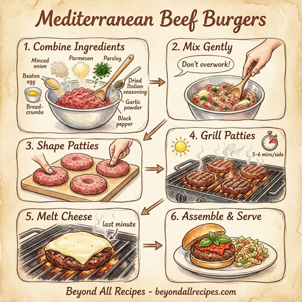 Mediterranean Beef Burgers instructions