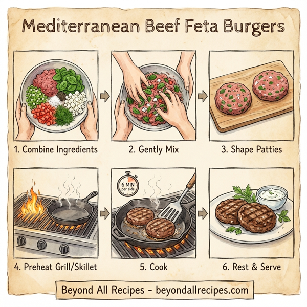 Mediterranean Beef Feta Burgers instructions