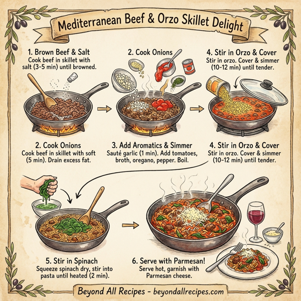 Mediterranean Beef & Orzo Skillet Delight instructions