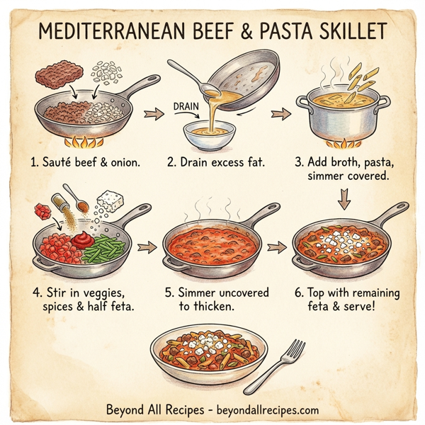 Mediterranean Beef and Pasta Skillet instructions