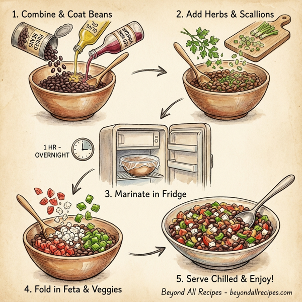 Mediterranean Black Bean and Feta Salad instructions