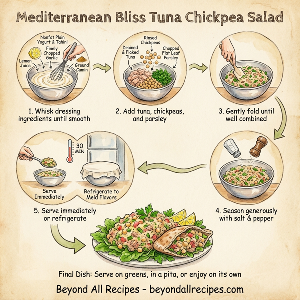 Mediterranean Bliss Tuna Chickpea Salad instructions