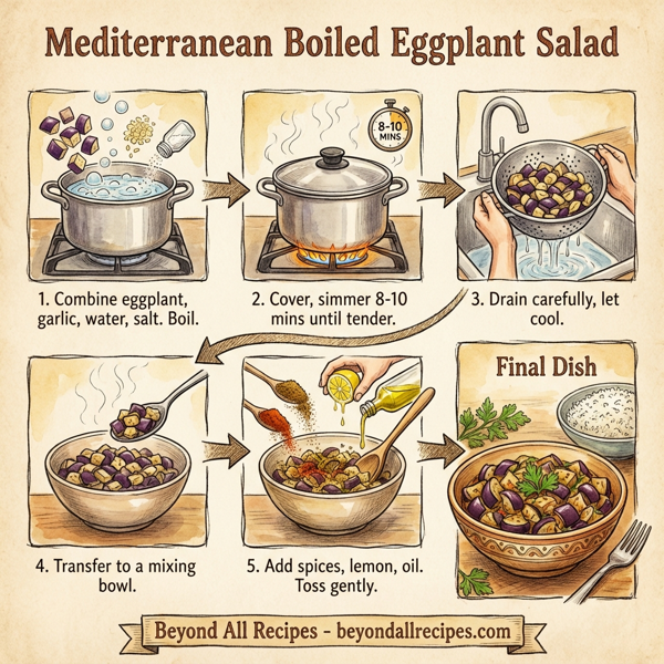 Mediterranean Boiled Eggplant Salad instructions