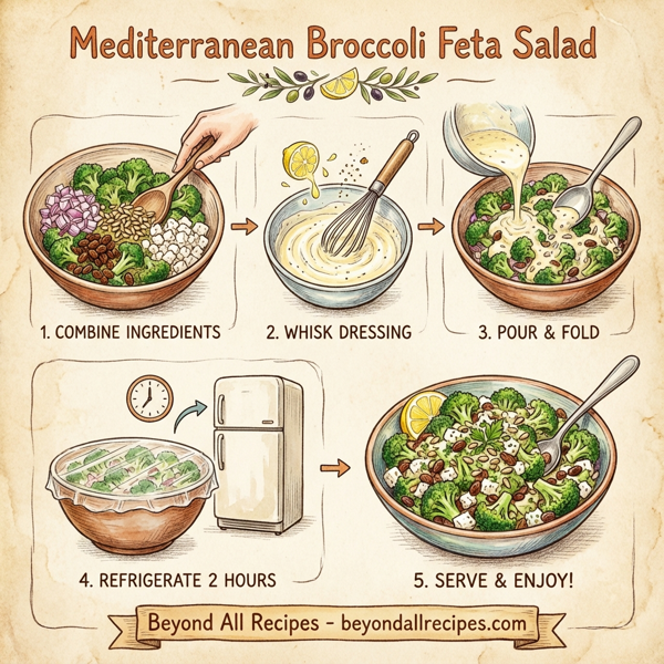 Mediterranean Broccoli Feta Salad instructions