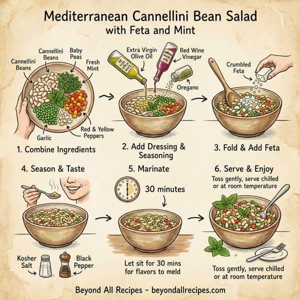 Mediterranean Cannellini Bean Salad with Feta and Mint instructions