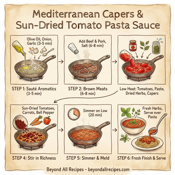 Mediterranean Capers & Sun-Dried Tomato Pasta Sauce instructions