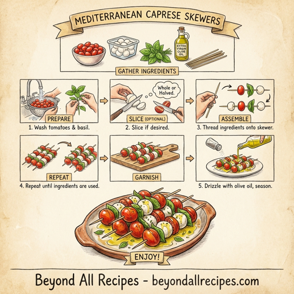 Mediterranean Caprese Skewers instructions