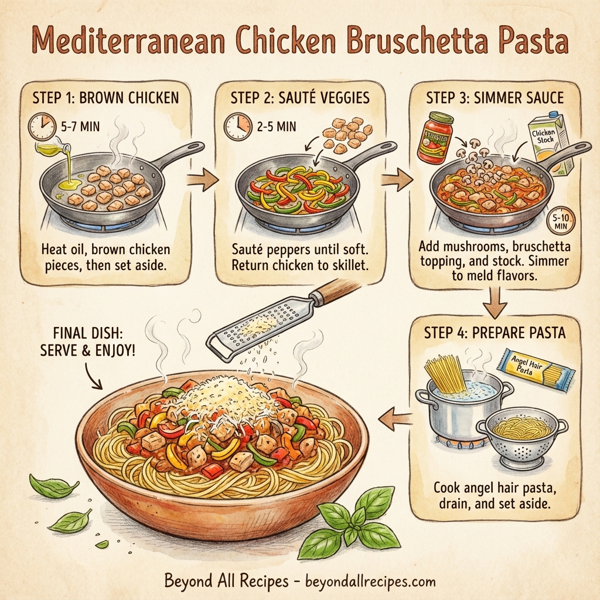 Mediterranean Chicken Bruschetta Pasta instructions