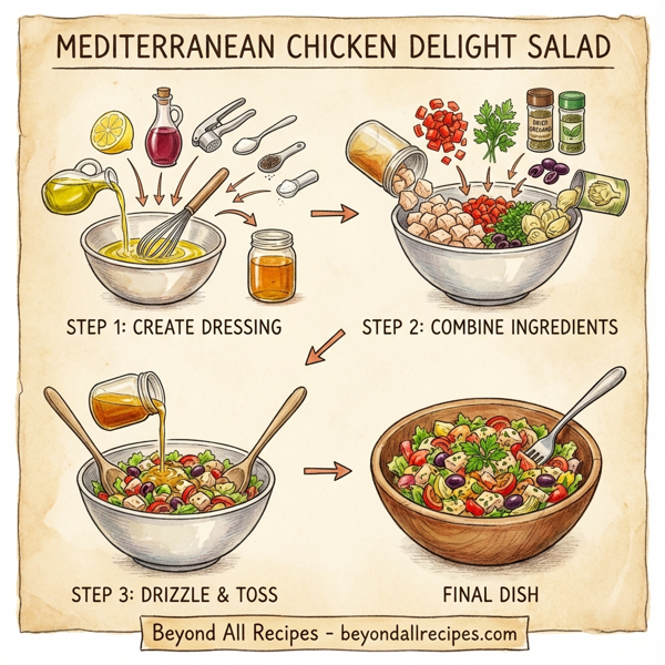 Mediterranean Chicken Delight Salad instructions