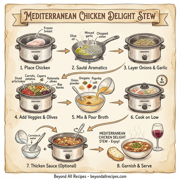 Mediterranean Chicken Delight Stew instructions