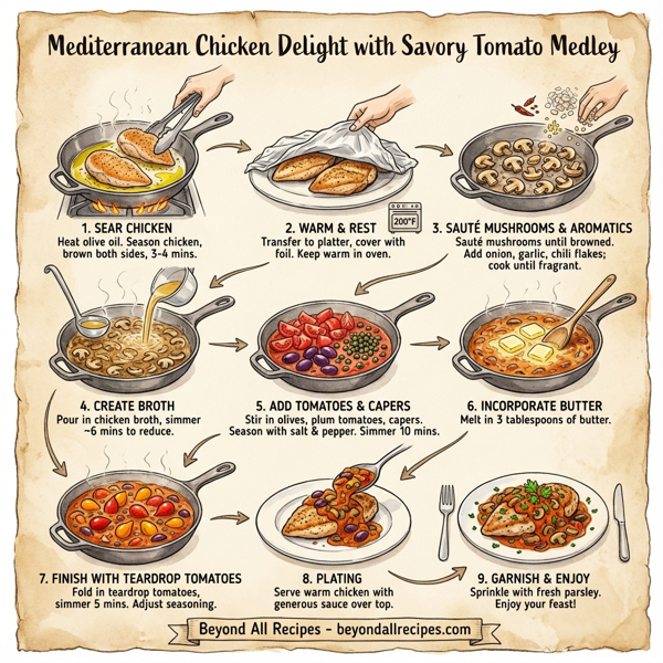 Mediterranean Chicken Delight with Savory Tomato Medley instructions