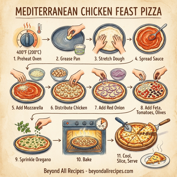 Mediterranean Chicken Feast Pizza instructions
