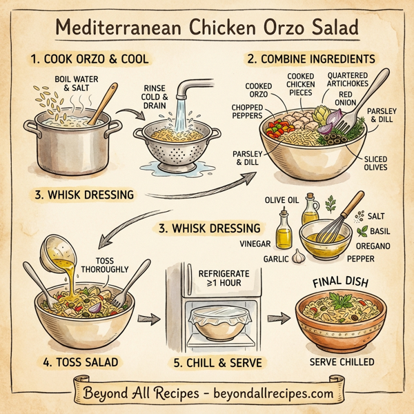 Mediterranean Chicken Orzo Salad instructions