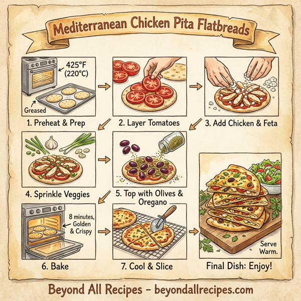 Mediterranean Chicken Pita Flatbreads instructions