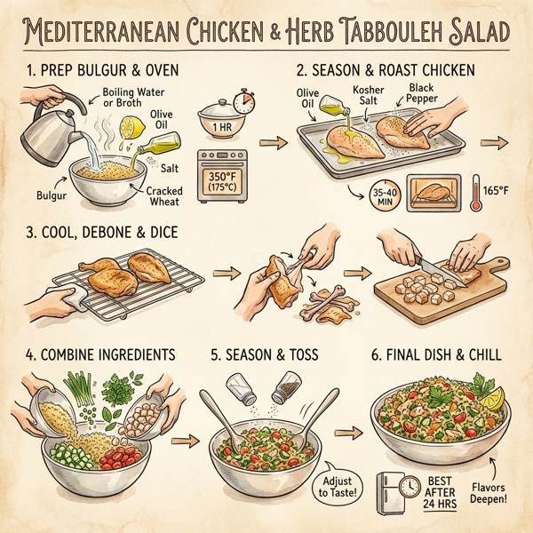 Mediterranean Chicken & Herb Tabbouleh Salad instructions