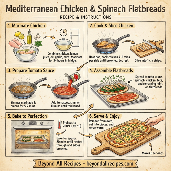 Mediterranean Chicken & Spinach Flatbreads instructions