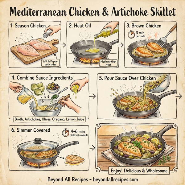 Mediterranean Chicken and Artichoke Skillet instructions