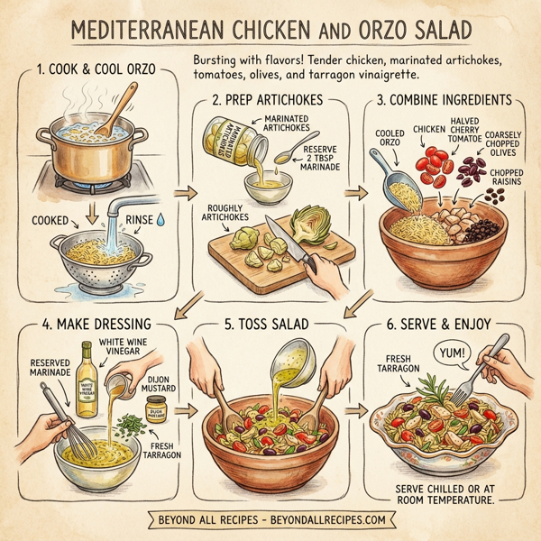 Mediterranean Chicken and Orzo Salad instructions