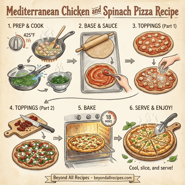 Mediterranean Chicken and Spinach Pizza instructions