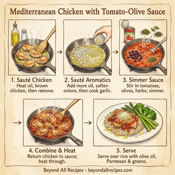 Mediterranean Chicken with Tomato-Olive Sauce instructions