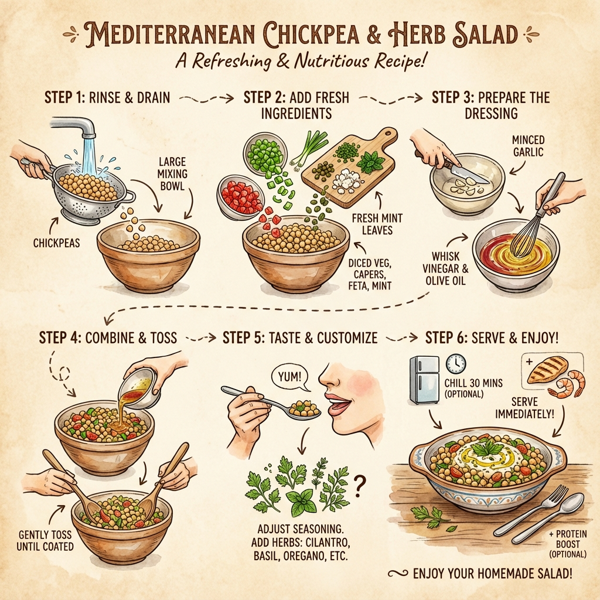 Mediterranean Chickpea and Herb Salad instructions