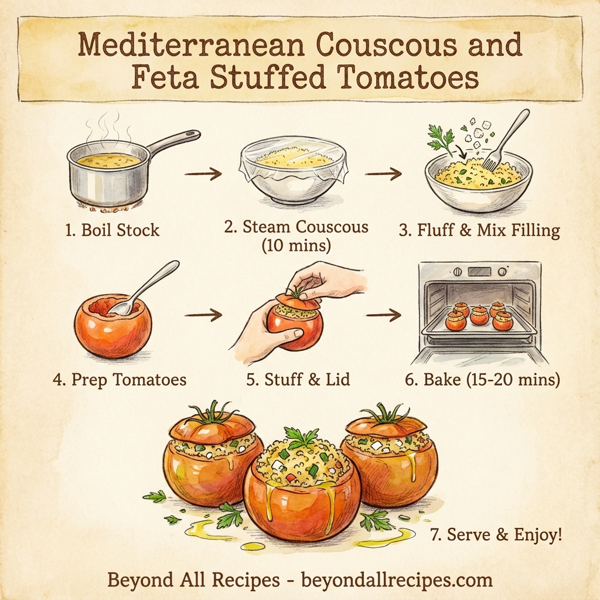 Mediterranean Couscous and Feta Stuffed Tomatoes instructions