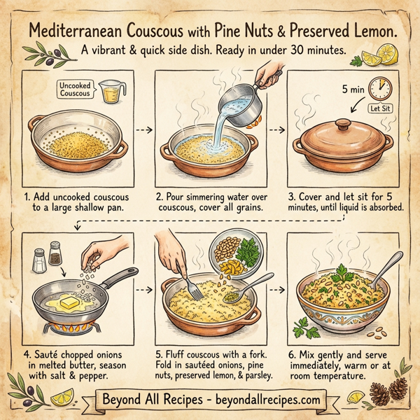 Mediterranean Couscous with Pine Nuts and Preserved Lemon instructions