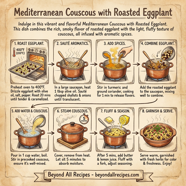 Mediterranean Couscous with Roasted Eggplant instructions
