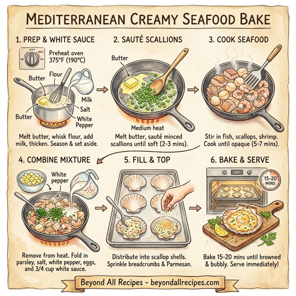 Mediterranean Creamy Seafood Bake instructions