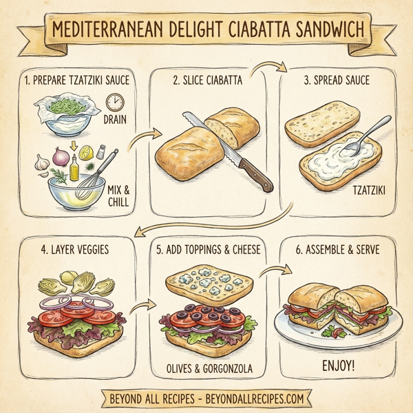 Mediterranean Delight Ciabatta Sandwich instructions