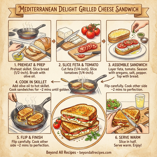 Mediterranean Delight Grilled Cheese Sandwich instructions