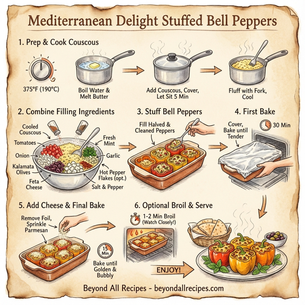 Mediterranean Delight Stuffed Bell Peppers instructions