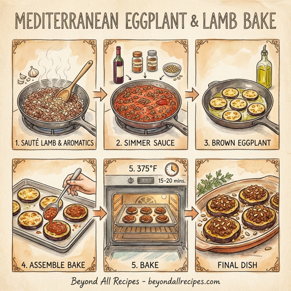 Mediterranean Eggplant and Lamb Bake instructions