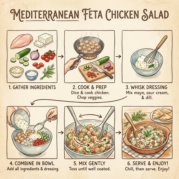 Mediterranean Feta Chicken Salad instructions