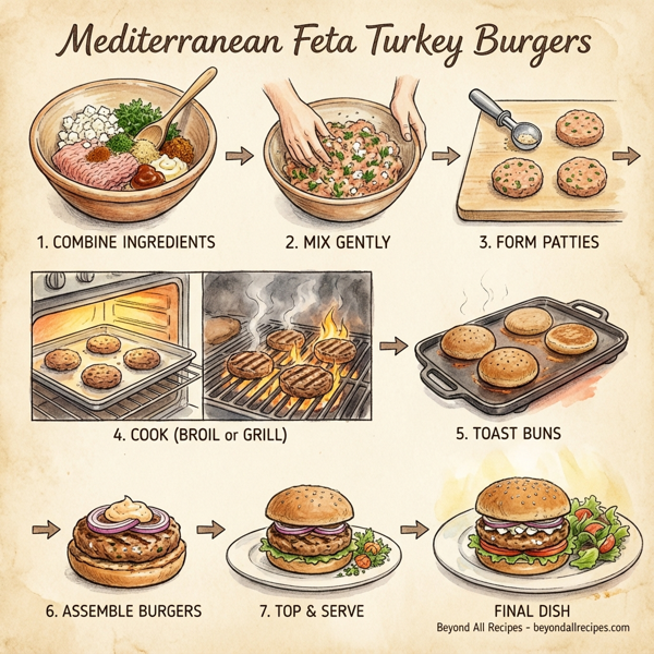 Mediterranean Feta Turkey Burgers instructions