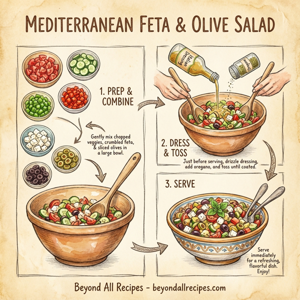 Mediterranean Feta & Olive Salad instructions