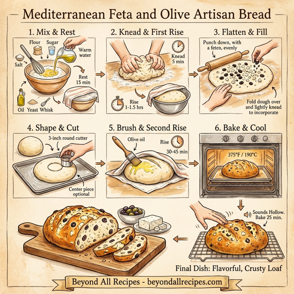 Mediterranean Feta and Olive Artisan Bread instructions