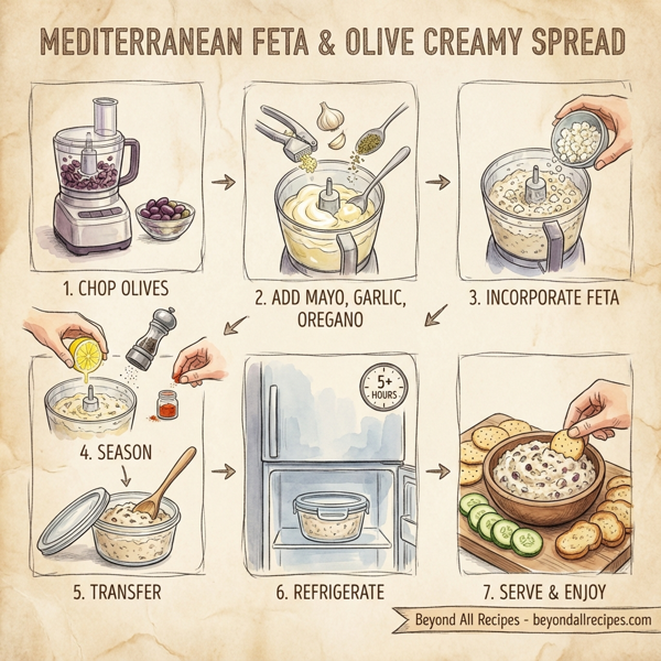 Mediterranean Feta and Olive Creamy Spread instructions