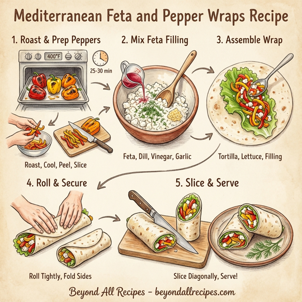 Mediterranean Feta and Pepper Wraps instructions