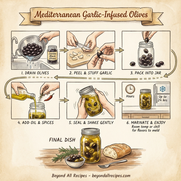Mediterranean Garlic-Infused Olives instructions