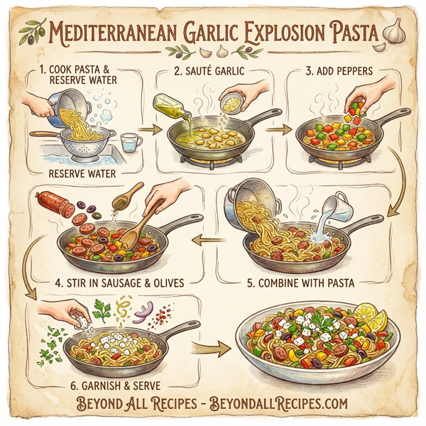 Mediterranean Garlic Explosion Pasta instructions