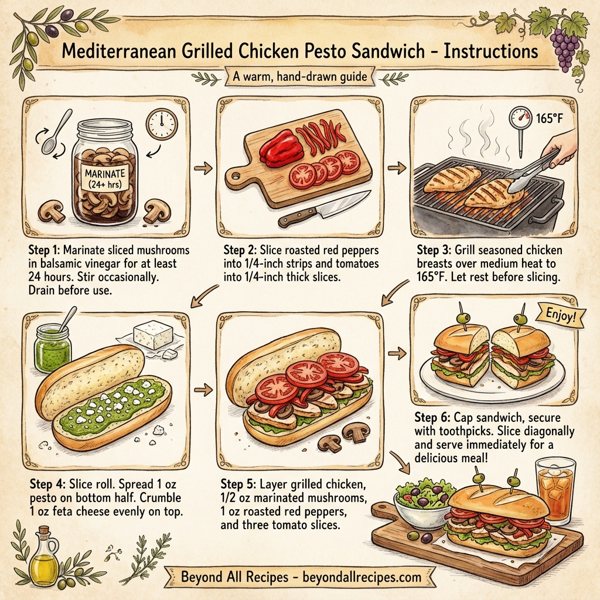 Mediterranean Grilled Chicken Pesto Sandwich instructions